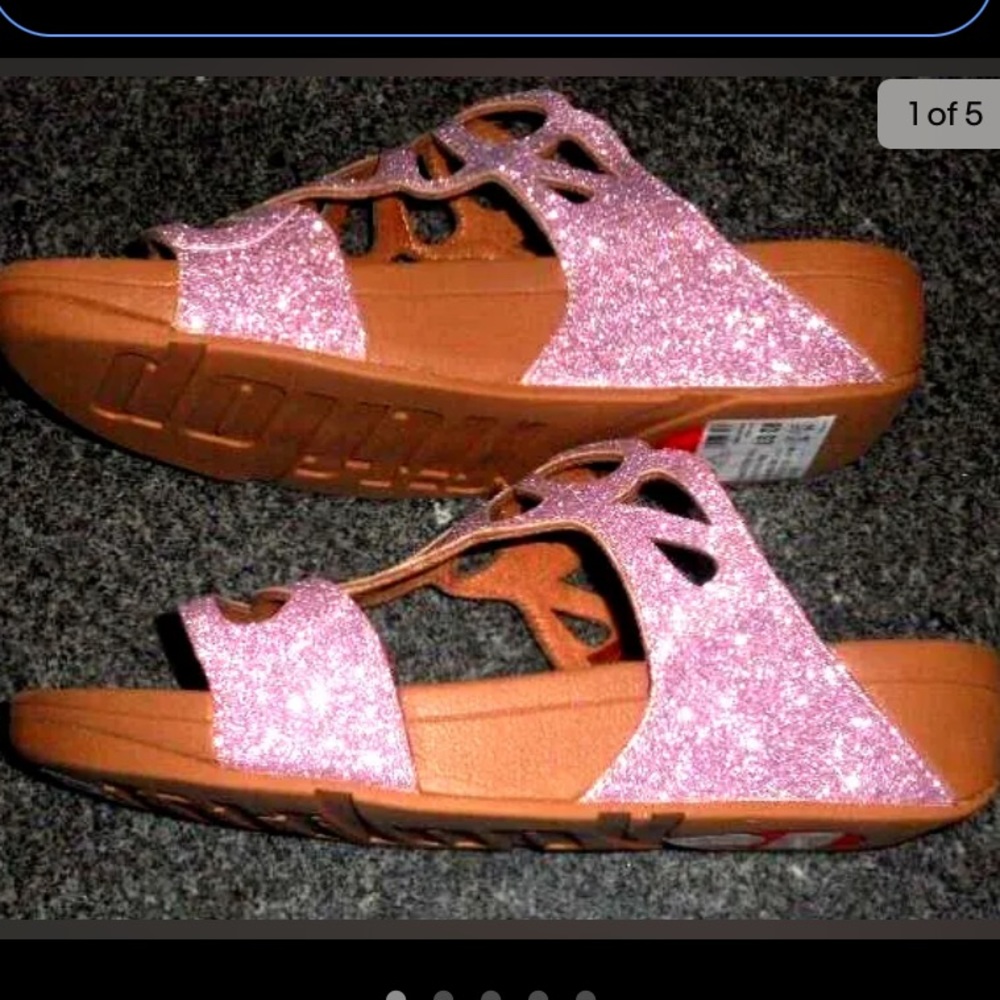 Fitflop Valentine Pink Glitter Limited Edition Shimmer Crystal Bumble Butterfly